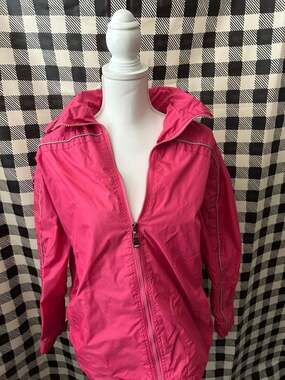 I5 Apparel Lightweight Zip-Up Windbreaker Rain Jacket Pink